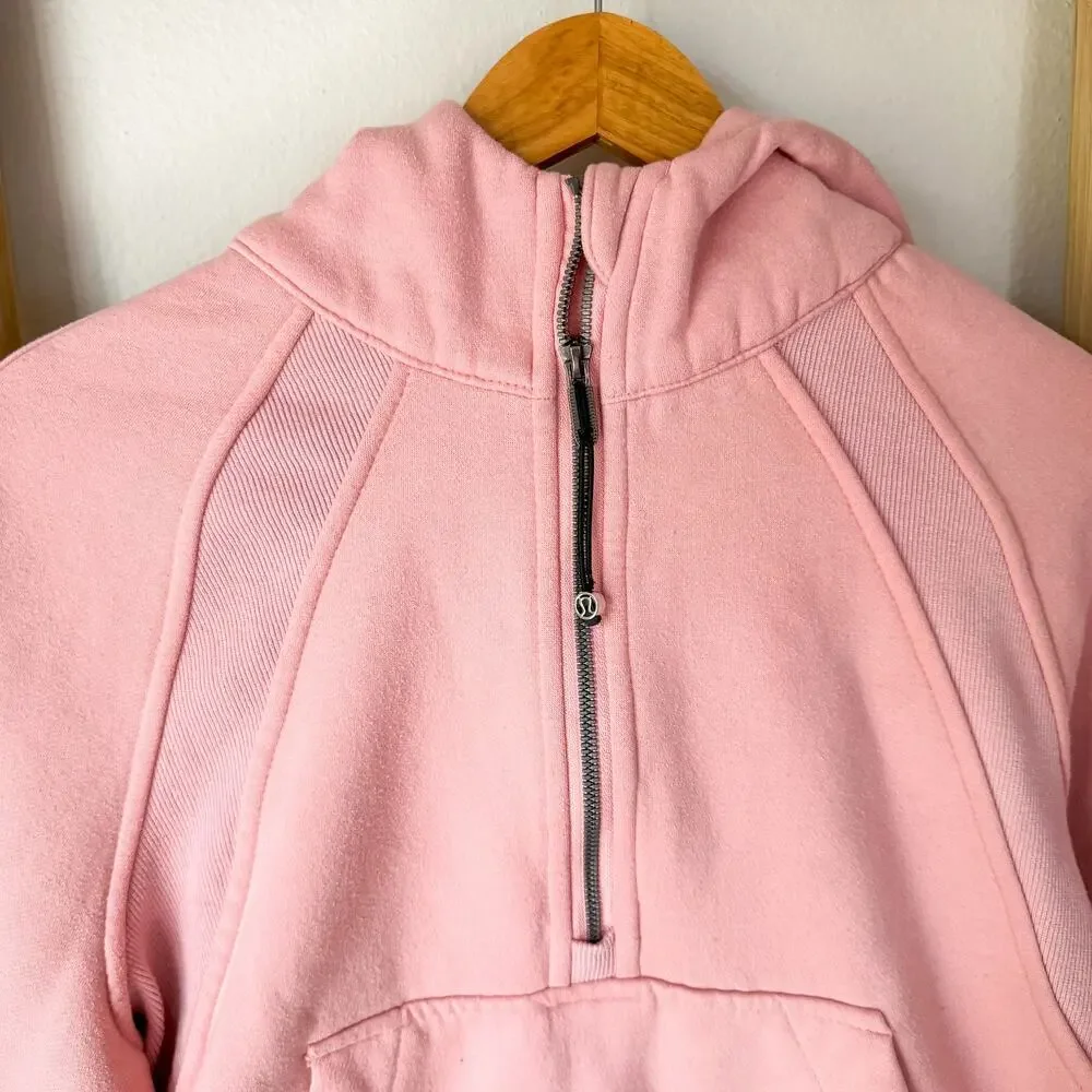 Lululemon Scuba Half Zip Hoodie Pink Cropped XS/S Oversized